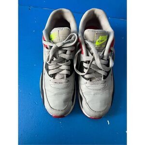 Nike Air Max 90 Leather GS Shoes Size 7y Womens 8 Gray Pink Low Top 833412-028